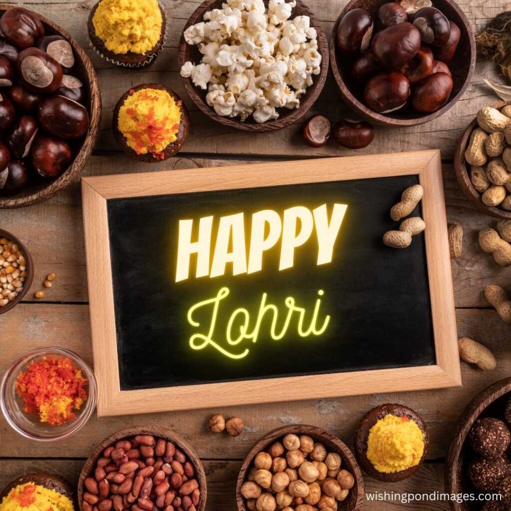 Happy Lohri celebrations with different sweets - Happy Lohri Images