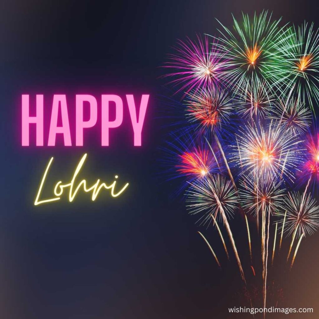 Happy Lohri celebrations with sky rockets - Happy Lohri Images