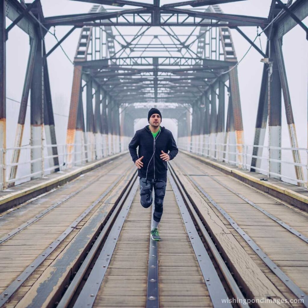 Running morning session on rail bridge - Nature Image