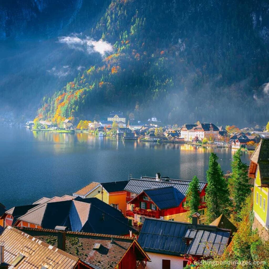 View of the beautiful houses near the lake - Nature Images