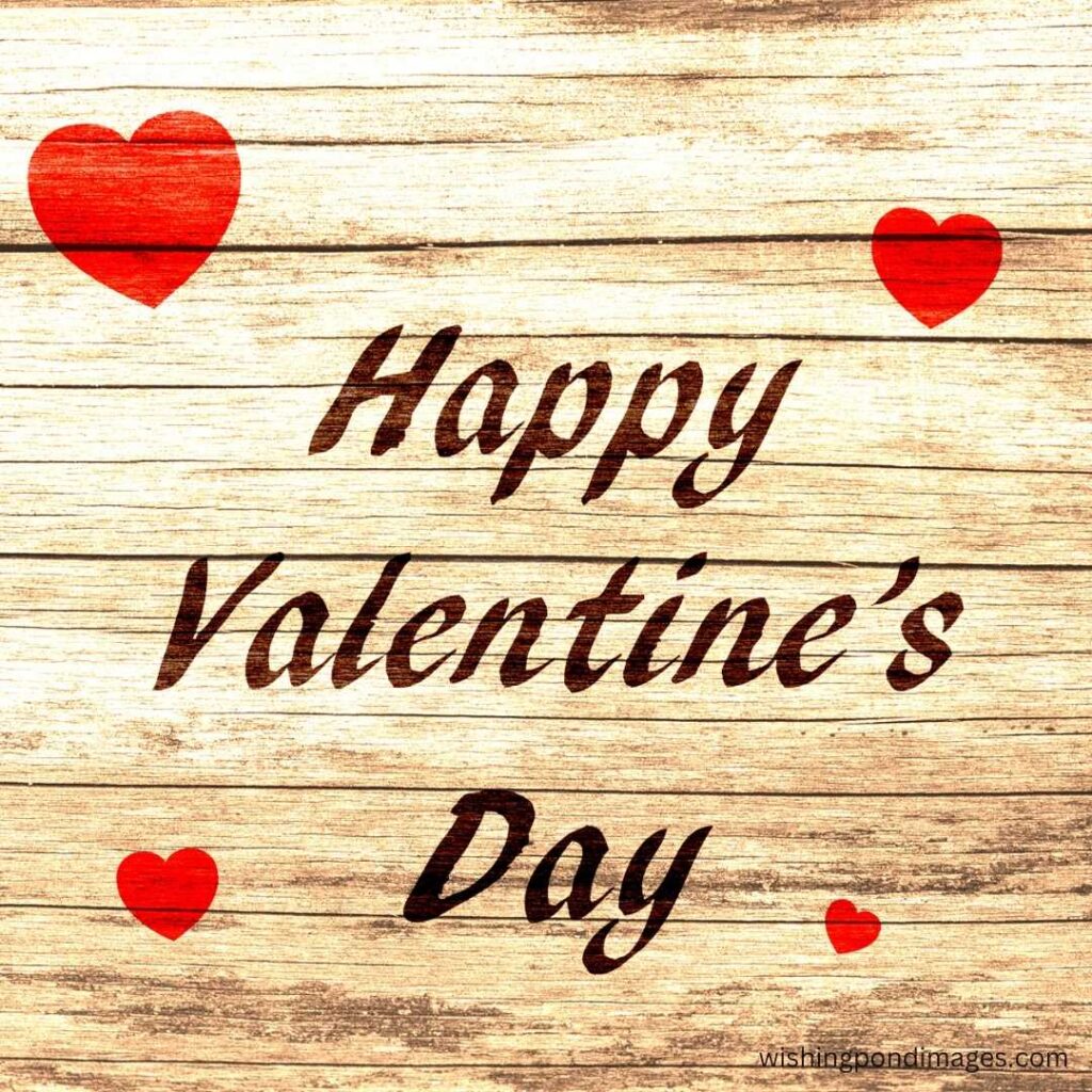 Happy Valentine's Day wooden background Image