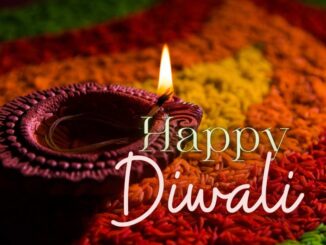 An image of fire lamp diya and colorful rangoli background - Happy Diwali Images