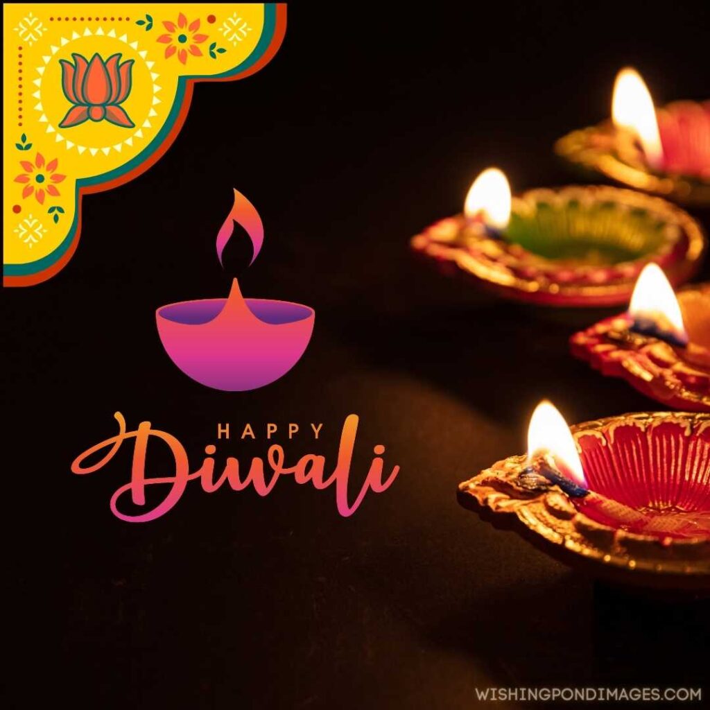 An image of diyas and dark background - Happy Diwali Images