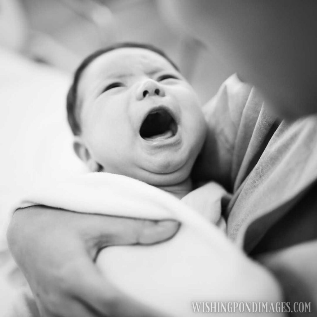 A newborn baby screaming out loud. Newborn baby images