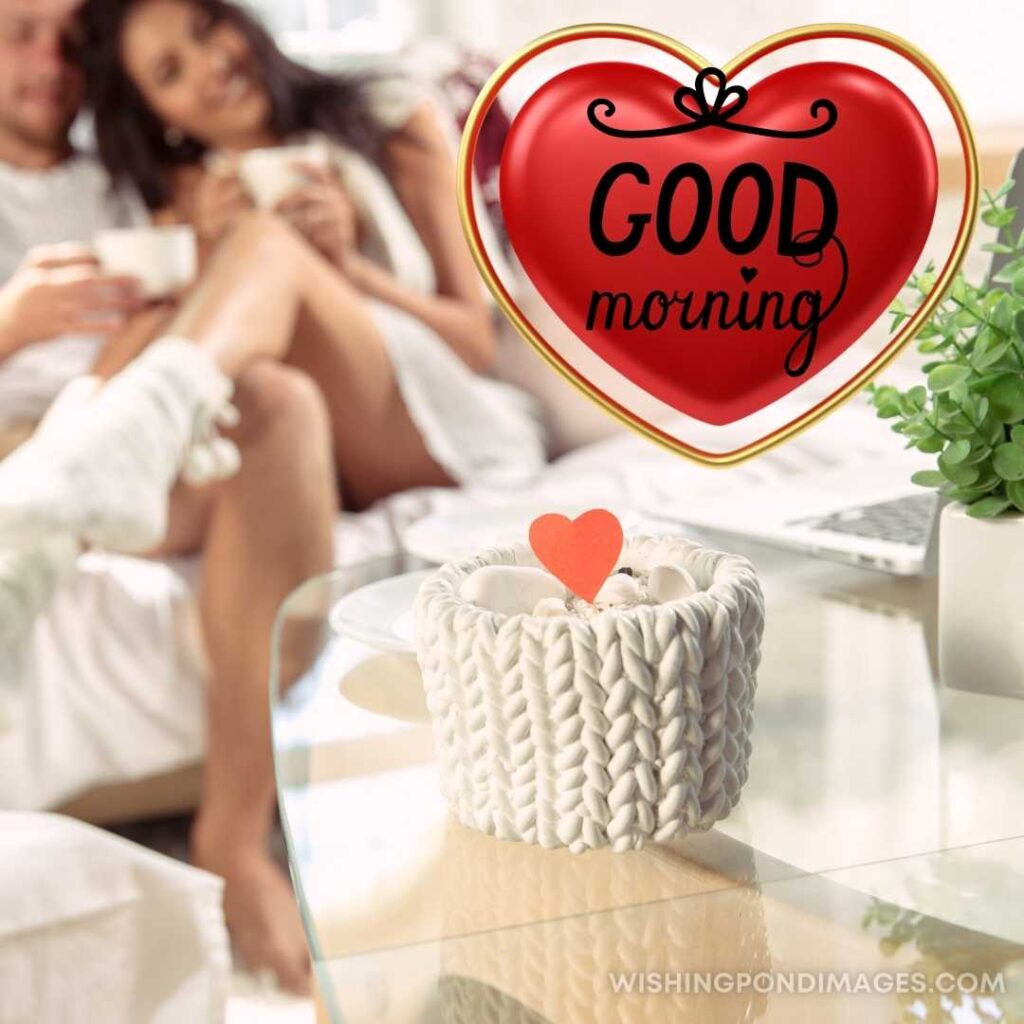 Couple of lovers at home relaxing together. Good Morning Coffee Images