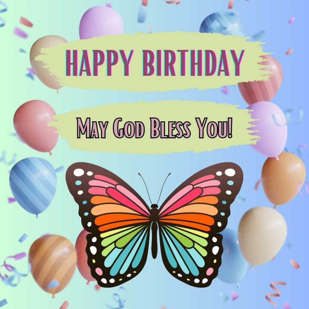Colorful Balloon background with butterfly. Happy birthday butterfly images
