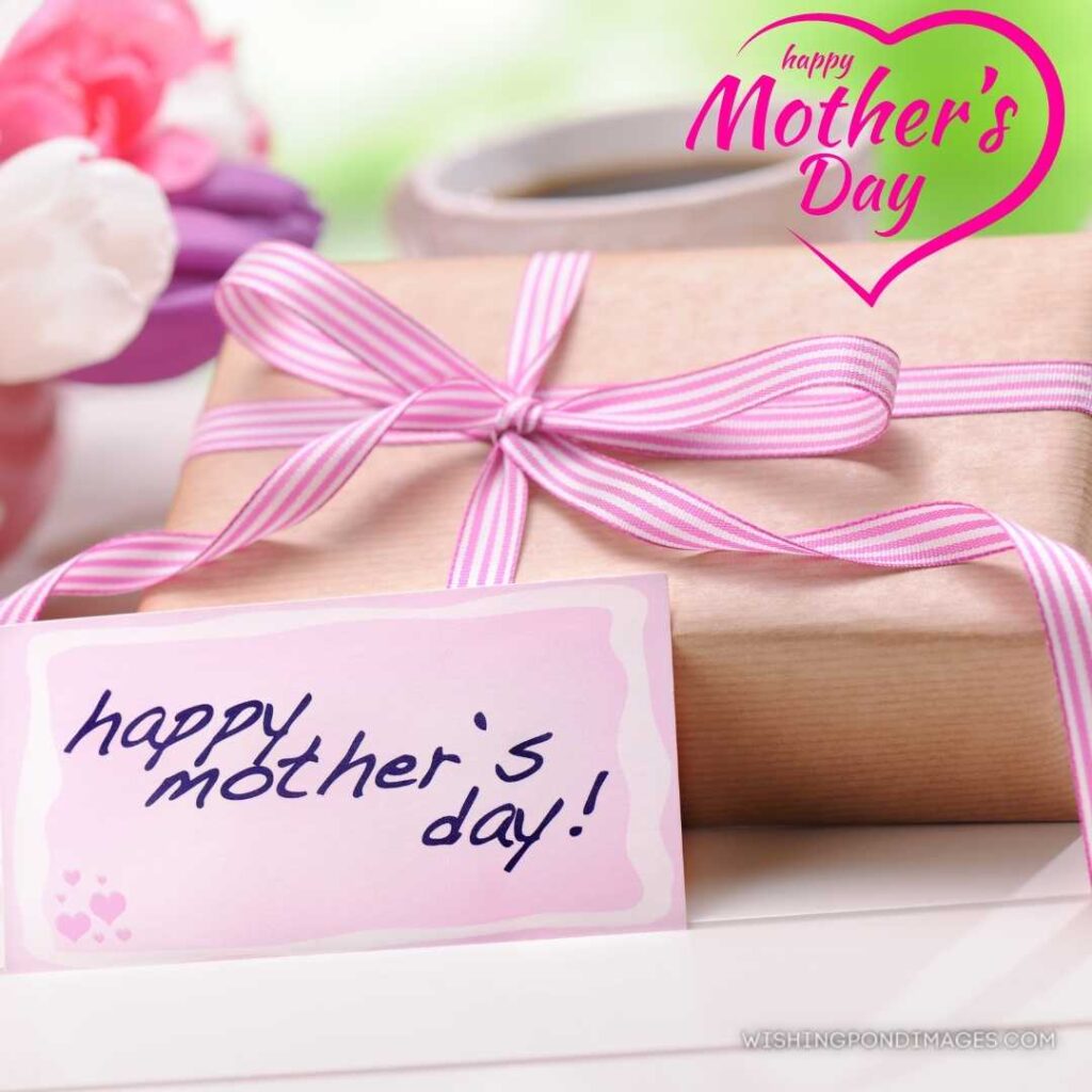 Mothers day gift on a prepared table. Happy Mothers Day images